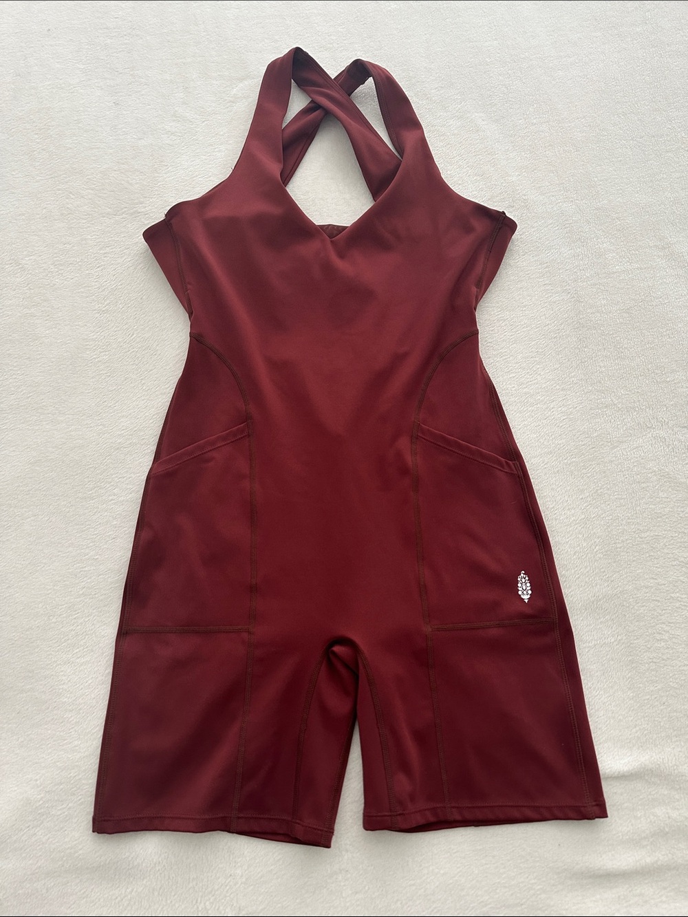 Free People Movement Here On Out Romper in Nutmeg